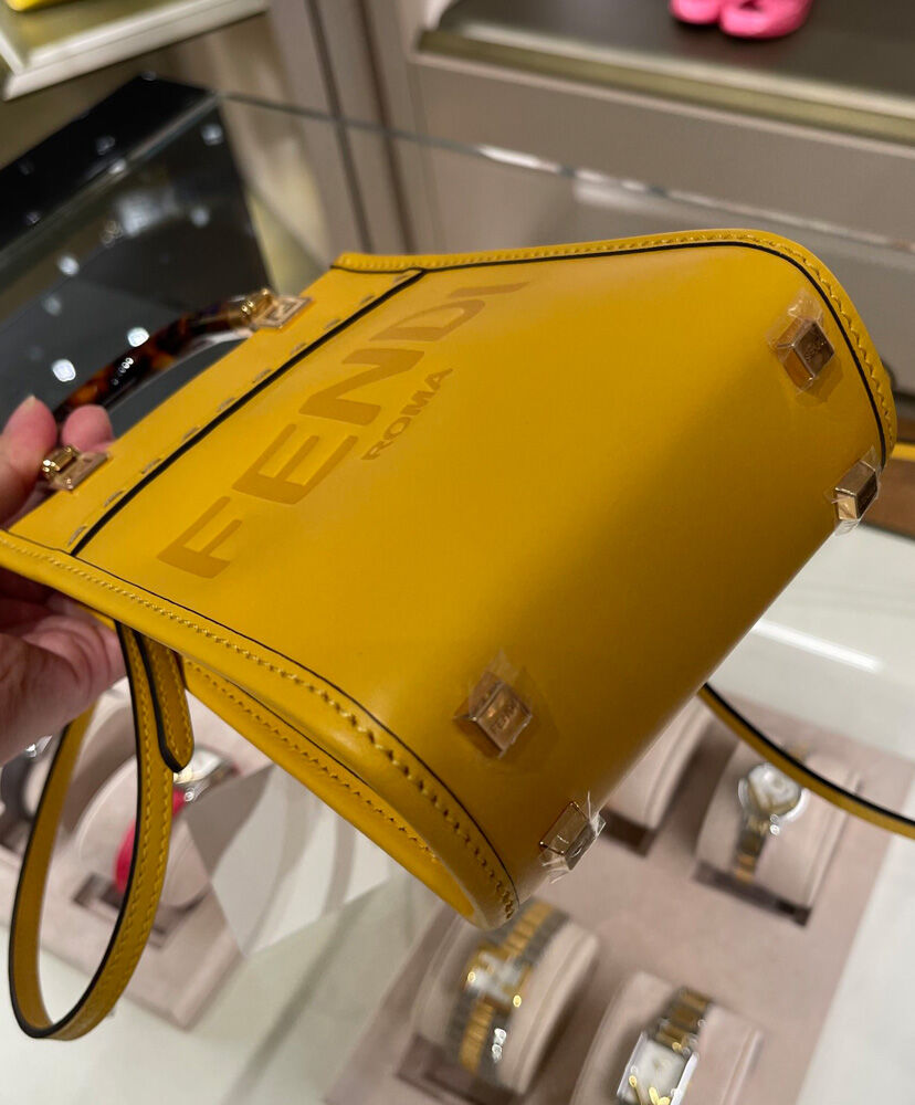 Fendi Mini Sunshine Shopper Bag 8BS051 Yellow